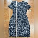 Talbots NWT vintage shoulder pads blue and white floral silk dress size 10 Photo 10