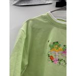 Cute Frog Mushroom Embroidered Lime Green Crewneck Sweatshirt Size L Photo 6