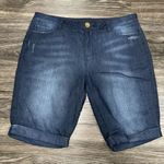 Juicy Couture  Womens Jean Shorts Dark Wash Blue Light Distressed Size 6 EUC Photo 0