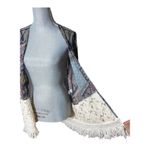 Orange Creek  Open Front Lace Fringe Long Sleeve
Cardigan Kimono Women's Size Sm Photo 5