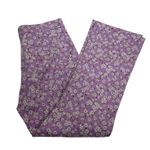 ZARA  Womens M High Waisted Lilac Floral Flare Cropped Pants Photo 3