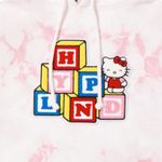 Sanrio Hypeland HELLO KITTY BLOCKS CHENILLE HOODIE tie dye size small sweatshirt Photo 2