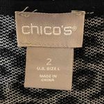 Chico's  Women Black White Open Front Cheetah‎ Print Cardigan Sweater Size 2 Photo 2