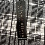 Alice + Olivia Leslie Cropped Mock Neck Sweatshirt Charcoal Plaid XL Stretch Photo 8