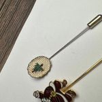 Enamel Santa Claus & Embroidered Christmas Tree Lapel Stick Pin Lot Of 2 Photo 9