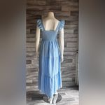 SheIn Blue Ruched Maxi Sundress Photo 4