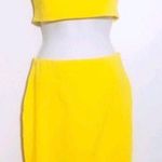 Crop Top And Skirt Set Yellow Size M Photo 5
