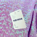 Free People The Miami Moon Sequin Backless tie Lavender Top NWTs Large Photo 8