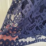 JUST TAYLOR navy lace overlay‎ short sleeve fit & flare knee length dress size 8 Blue Photo 3