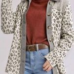 Umgee Cream Ivory Gray Colorblock Leopard Animal Oversized Shacket Shirt Jacket Photo 0
