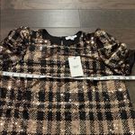 THML New With tags  Plaid Sequin Puff Sleeve Top Sz M Photo 5