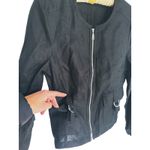 Basler Italian Linen Full Zip Jacket Small Black Tailored Quiet Luxury Career Photo 4