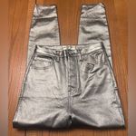 We The Free Free People Phoenix Coated High-Rise Skinny Jeans in Silver Size 27 Photo 9