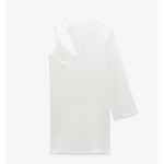 ZARA  short asymmetrical mini dress in off-white Photo 5