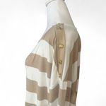 Bobeau  Beige and White Striped Long Sleeve Top New XL Photo 1