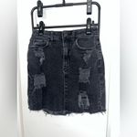 Hollister  Y2K Mall Goth Grunge Whimsigoth Black Denim Frayed Mini SkaterSkirt 00 Photo 9