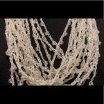Hand crocheted scarf necklace in white multi strand beaded Photo 3