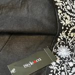 Style & Co Women’s Embroidered Black Linen Dress Sz 10 Photo 5