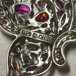 Sterling Silver Vintage  Colorful Butterfly Pendent Signed Jewelry Piece Photo 11