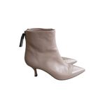 Stuart Weitzman  Juniper 70 Pale Gray Leather Tab Ankle Boots Size 7.5 Photo 6