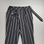 Nine.Eight Womens Pant Size 6 Black White Striped Belted Cropped Career Business Photo 5
