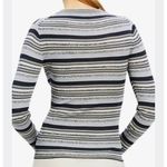 Theory  Striped Rib Knit Top in Washable Silk Photo 6