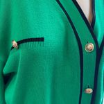 Green Cardigan dress or long top with Black Trim med like new Photo 6