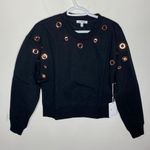 Good American  Peepin’ black grommet sweatshirt size M Photo 1