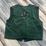 Christopher & Banks Vintage  Hand Embroidered Forest Green Knit Vest Photo 2