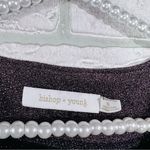 Bishop and Young Anthropologie  Bronze Metallic Ruched Puff Sleeve Blouse Size S Photo 4