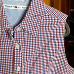 Tommy Hilfiger Women's Cotton Plaid Sleeveless Americana Shirt Size 4 Photo 2