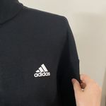 Adidas Essential Women's Fleece Loose Cropped 1/4-Zip Pullover in black size L Photo 7