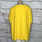 Denim & Co. Size 5X Yellow Eyelet Short Sleeve Crew Neckline Blouse Top Photo 3