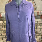 winter silks blouse button front silk purple long sleeve hidden button front Size 16 Photo 0