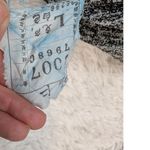 Vintage Knit A Line Button Front Dress Black White Blue Marled Pattern Photo 3