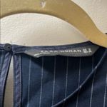 ZARA  | Elegant Navy Blouse Pinstripe Women's Top Medium Photo 2