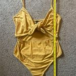 Windsor Velvet Cut-Out Bow Bodycon Spaghetti Strap Bodysuit Photo 3