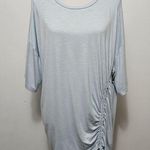 Wrangler Wrancher Light Blue Slub Jersey Riched Knit Top Size XL Photo 0