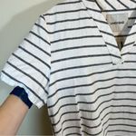 Lands' End Lands’ End Women’s White Gray Striped Shirt Dress 4 Photo 8