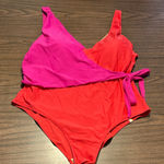 Summersalt Size 22 The Perfect Wrap One Piece Colorblock Swimsuit Photo 0