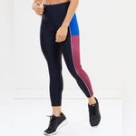 PE Nation Without Limits Logo High Rise Leggings Black Maroon Blue Small Photo 94