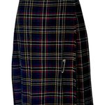 Vintage 70s Deans of Scotland 100% Wool Tartan Plaid Kilt Skirt, Size 6 Green Photo 0