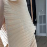 Theory  wool cashmere cardigan sweater wrap front rib knit ivory vintage top Photo 4