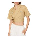 Derek Lam Collective Crosby Reagan Utility Crop Top Wrap Shirt Size 6 Photo 1