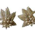 Vintage Pearl Bead White Opalescence Shoe Clips 2" x 2" Wedding Event New Photo 0