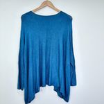 Eileen Fisher Eileen Fisher Teal Sharkbite Hem Crewneck Sweater Casual Stretch Knit Size M Photo 1