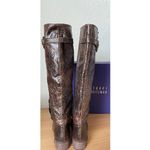 Stuart Weitzman Brown Leather Tall Boots – Brass Ring Hardware – Size 6 Photo 5
