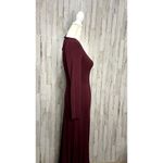 Lulus Women's Small Burgundy Maxi Dress Long Sleeve Party Slit Photo 2