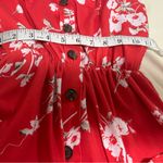 Angashion Again Floral Red Button-Down Dress size 5 s-vintage Photo 5