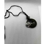 Jade‎ Donut & silver bear paw pendant necklace unisex women men AOS Photo 0